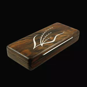 Bog Oak Box with Inlaid Sterling Silver 'Floral Motif'- Denmark - 1960s - Picture 1 of 6