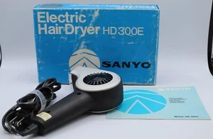 Vintage Sanyo Electric Hair Dryer HD300E In Original Box Tested/Works - Picture 1 of 12