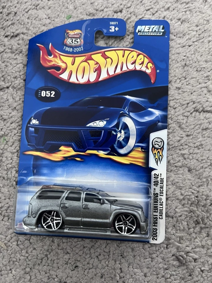 Cadillac Escalade 2003 Hot Wheels #52 primeras ediciones 40/42 gris con cromo PR5 nuevo en paquete Foto 1 de 1
