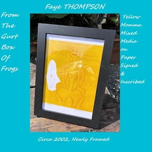 Faye THOMPSON - Yellow Momma - Mixed Media on Paper Signed & Inscribed - Picture 1 of 8