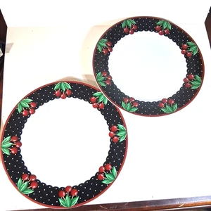 Mary Engelbreit Cherries Cherry Cameo Dinner Plate 10.75" Enesco - Picture 1 of 5