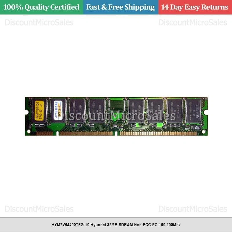 HYM7V64400TFG-10 Hyundai 32MB SDRAM Non ECC PC-100 100Mhz - Image 1 of 1