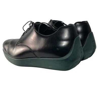 PRADA Black Green Glossy Leather Driving Oxfords Mens 8.5 US 9.5 D - Image 1 of 4