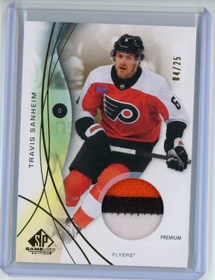 2024-25 SP Game Used #106 Travis Sanheim Gold Premium Material #/25 - Image 1 of 2