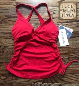 Athleta Polynesia Neckholder Tankini Oberteil strahlendes Rot Größe XS neu mit Etikett UVP: 64 $ - Bild 1 von 12