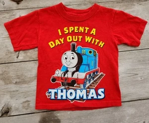 2010 Thomas The Tank Engine 3-4 Yrs Red Short Sleeve t Shirt Front Back hit - Picture 1 of 5