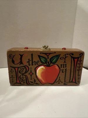 Vintage Enid Collins Wood Box Bag purse 1967 UR The Apple Of My Eye (I) - Image 1 of 4