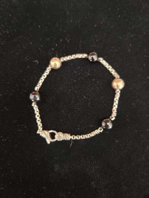 Brazalete John Hardy Jai Plata de Ley Oro 14K Ónix Caja Redondeada Eslabones Cuentas Foto 1 de 4