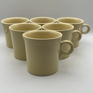 Fiesta Fiestaware Juego de 6 tazas de café amarillo pálido Homer Laughlin EE. UU. - Imagen 1 de 8