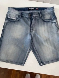 Ecko Unltd Denim Shorts Mens Size 36 Baggy Fit Blue Jean Streetwear Hip Hop - Picture 1 of 10