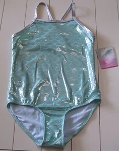 Girls Reel Legend Shimmery 1 Pc Fully Lined Mermaid Swimsuit Sz M or L - Picture 1 of 2