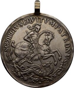 Medaille Sankt Georg Schiff Silber 45 mm/ 22,9 g  Original #FDP715