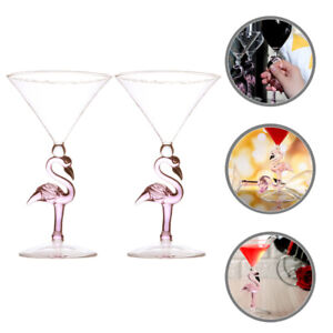  2 Pcs Flamingo Wine Glass Bride Multi-function Cocktail Tall Port Glasses