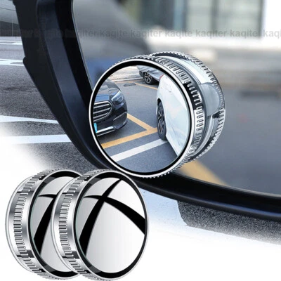 2pcs Car Reversing Rearview Mirror 360° Rotating Blind Spot Mirror Suction Cup - Image 1 of 4