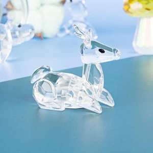 Mini Crystal Animal Figurines Mini Glass Sika Deer Statues 2.2 x 1.9 In - Picture 1 of 5