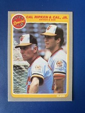 1985 Fleer #641 Cal Ripken Jr and Sr Father and Son Baltimore Orioles Baseball 
