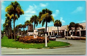 Vintage Sarasota Florida FL St Armands Schlüssel Einkaufsviertel Sabel Palmen 1970er Postkarte - Bild 1 von 2
