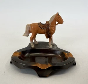 Vtg Metal HORSE Ashtray Marked JAPAN Tobacciana Cigarettes - Picture 1 of 12