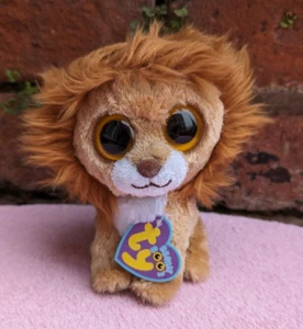 Ty Beanie Boos KING The Lion 6" Glitter Eyes Teddy Plush with Rare Purple Tag - Picture 1 of 5