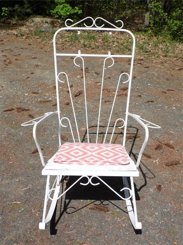 Vintage Century Modern Wrought Iron Metal Rocking Chair Patio Furniture Rocker Cover