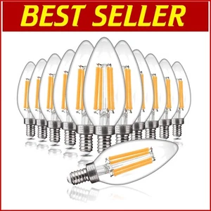 Energy-Efficient 800LM E12 Candelabra LED Bulb - 2700K Soft White, 12 Pack - Picture 1 of 9