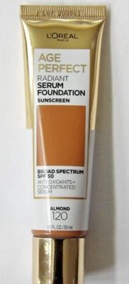 L'OREAL Age Perfect Radiant Serum Foundation #120 Almond SPF 50 - 1 fl oz- New - Image 1 of 2