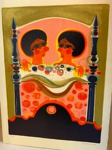 Frederic Menguy Les Angeliques - Sieste Nap Nudes Lesbianas Naranja Verde - Imagen 1 de 5