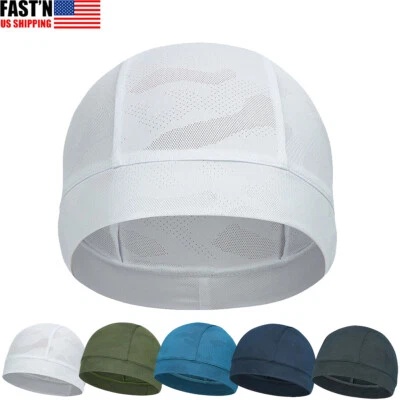 Sweat Wicking Cooling flag Dome Skull Cap Helmet Liner Sport Beanie durag Hat, - Image 1 of 4
