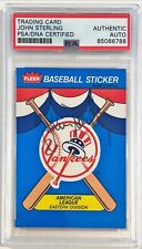 1989 Fleer John Sterling New York Yankees Signed Auto Card Sticker PSA/DNA