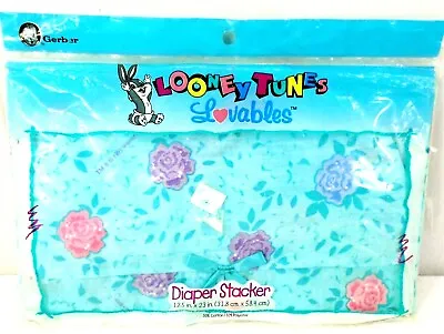 Vintage 1995 Looney Tunes Luvables Diaper Stacker 50/50 USA 12.5x23  Floral • 21.95$