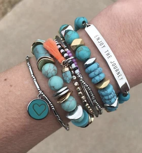 LAST ONE! Keep Collective Turquoise AROMATHERAPY LAVA BEADS adjustable bracelet! - Picture 1 of 5