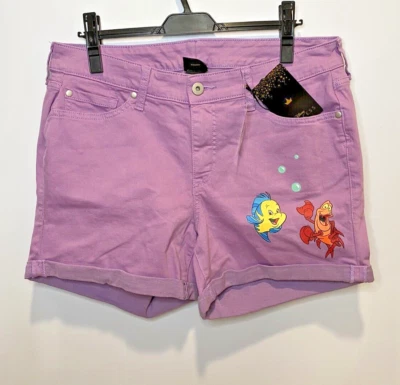 Corto de mezclilla Torrid Disney La Sirenita tiro medio 5 pulgadas púrpura talla 14 plus Foto 1 de 4