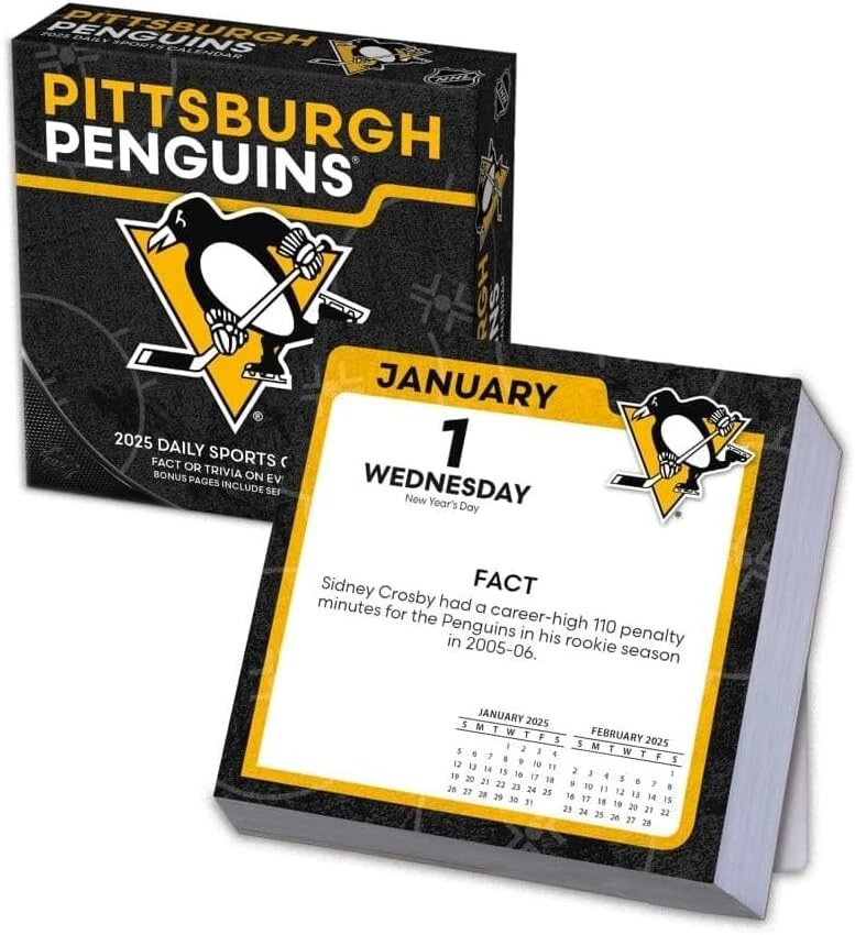 Calendario de escritorio NHL Pittsburgh Penguins Turner Licensing 2025 Foto 1 de 1
