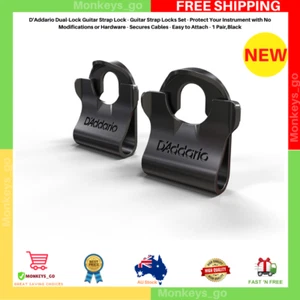 D'Addario Dual-Lock Guitar Strap Lock - Guitar Strap Locks Set - Protect Your In - Picture 1 of 5