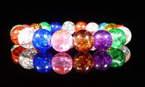 Bracciale Arcobaleno Vetro Crackle 10mm - Foto 1 di 6