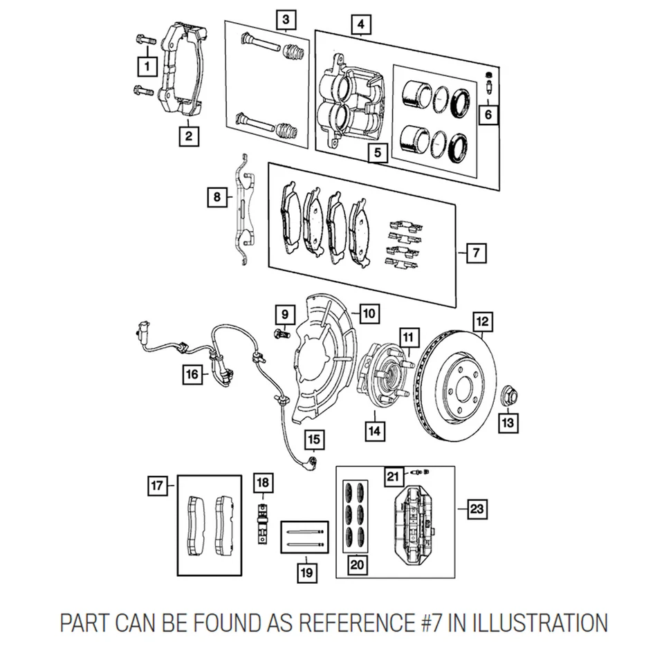 Juego de pastillas de freno de disco delanteras originales Mopar para Jeep Grand Cherokee 68052370AF Foto 1 de 1