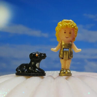 MINI Polly Pocket Püppchen mit Hund NEU Bluebird Vintage