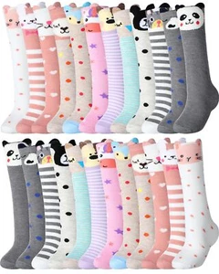 24 Pairs Girls Knee High Socks Kids Funny Animal Long Boot Tall Socks Gift So... - Picture 1 of 7