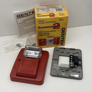 Luz estroboscópica de evacuación alarma contra incendios Gentex GES24-110WR Commander 110CD roja 24VDC - Imagen 1 de 10