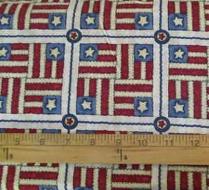 Patriotic Patch Fabric by General Fabrics 100% Cotton By the Yard - Picture 1 of 1