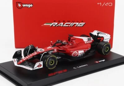 MODELLINO AUTO STATICO BURAGO FERRARI F1 SF23 LASVEGAS 2023 LECLERC VETRINA 1/43 - Immagine 1 di 4
