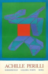 ACHILLE PERILLI Marlborough Gallery, Rome 38.25" x 25" Lithograph 1974 - Picture 1 of 4