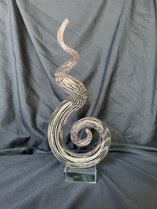 Art Glass Swirl Decorative Glass Sculpture 11.5” Murano Style - Picture 1 of 7