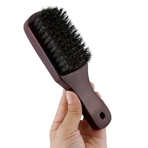 1 brosse à barbe et moustache en poils de sanglier pour homme manche en bois dur - Picture 1 of 15