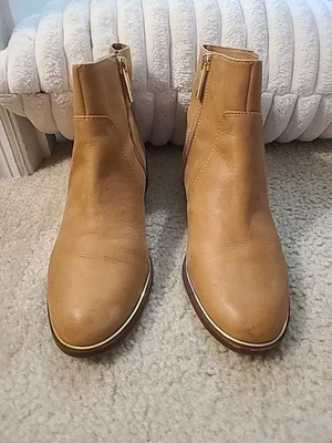 Botas de cuero para mujer Louise et Cie marrón tostado al tobillo talla 7,5 m/37,5 preowened Foto 1 de 4