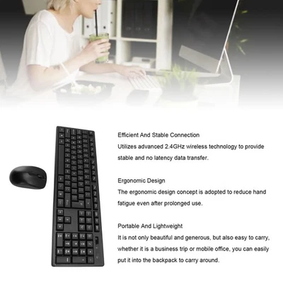 GB 2.4G Wireless Keyboard Mouse Ergonomic Computer Wireless Keyboard And Mouse - Image 1 of 4
