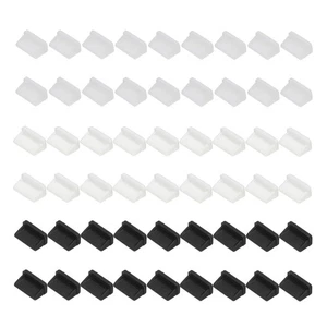 0.5 Inch USB Type A Dust Plug, 60 Pcs Anti Dust Plug Cover, Black/White/Clear - Photo 1 sur 6
