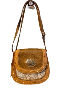 Justin Transitions Tan Leather Shoulder Bag NWTGS - Picture 1 of 9