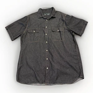 BOULDER CREEK Chambray Shirt Men’s 2XL T Black Flap Pocket Short Sleeve Western - Picture 1 of 8