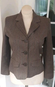 Preswick & Moore Damen schwarz gestreift Knopfleiste gefüttert Blazer Jacke Gr. 6 - Bild 1 von 5